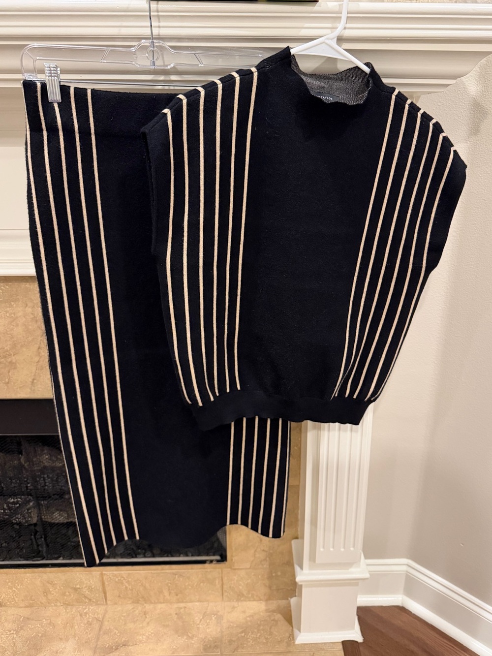 Ann Taylor Vertical Stripe Sweater Set - Picture 3 of 8
